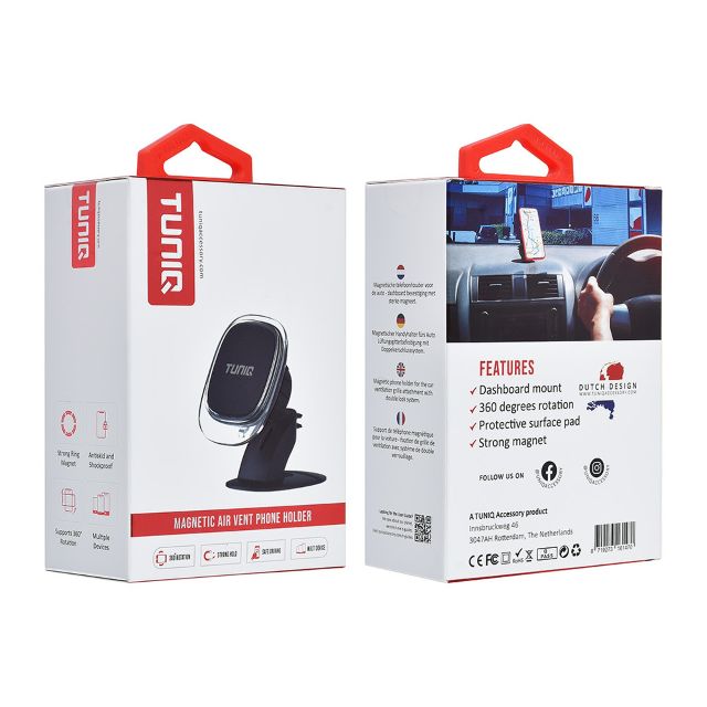 TUNIQ Magnetische 360 graden draaibare Dashboard Telefoonhouder - Zwar