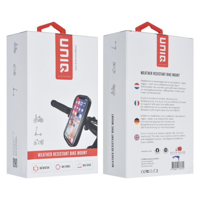 TUNIQ Accessory Weerbestendige Fietshouder - 360 graden draaibaar - Zwart