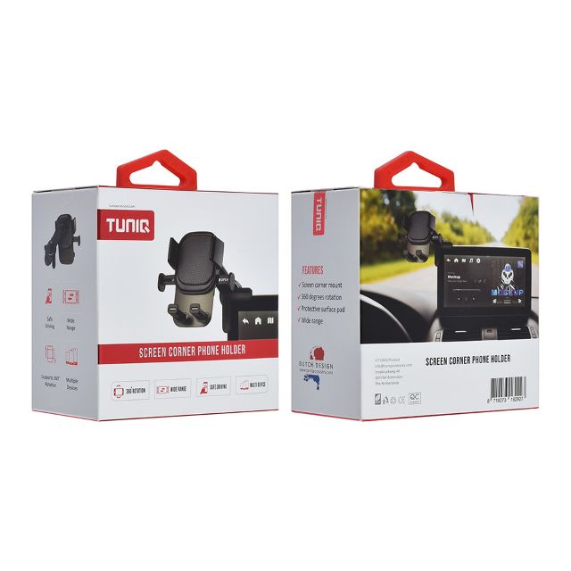 TUNIQ Telefoonhouder auto screen corners - Zwart