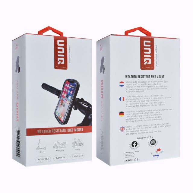 UNIQ Accessory Weerbestendige Fietshouder 6.1 inch - Zwart