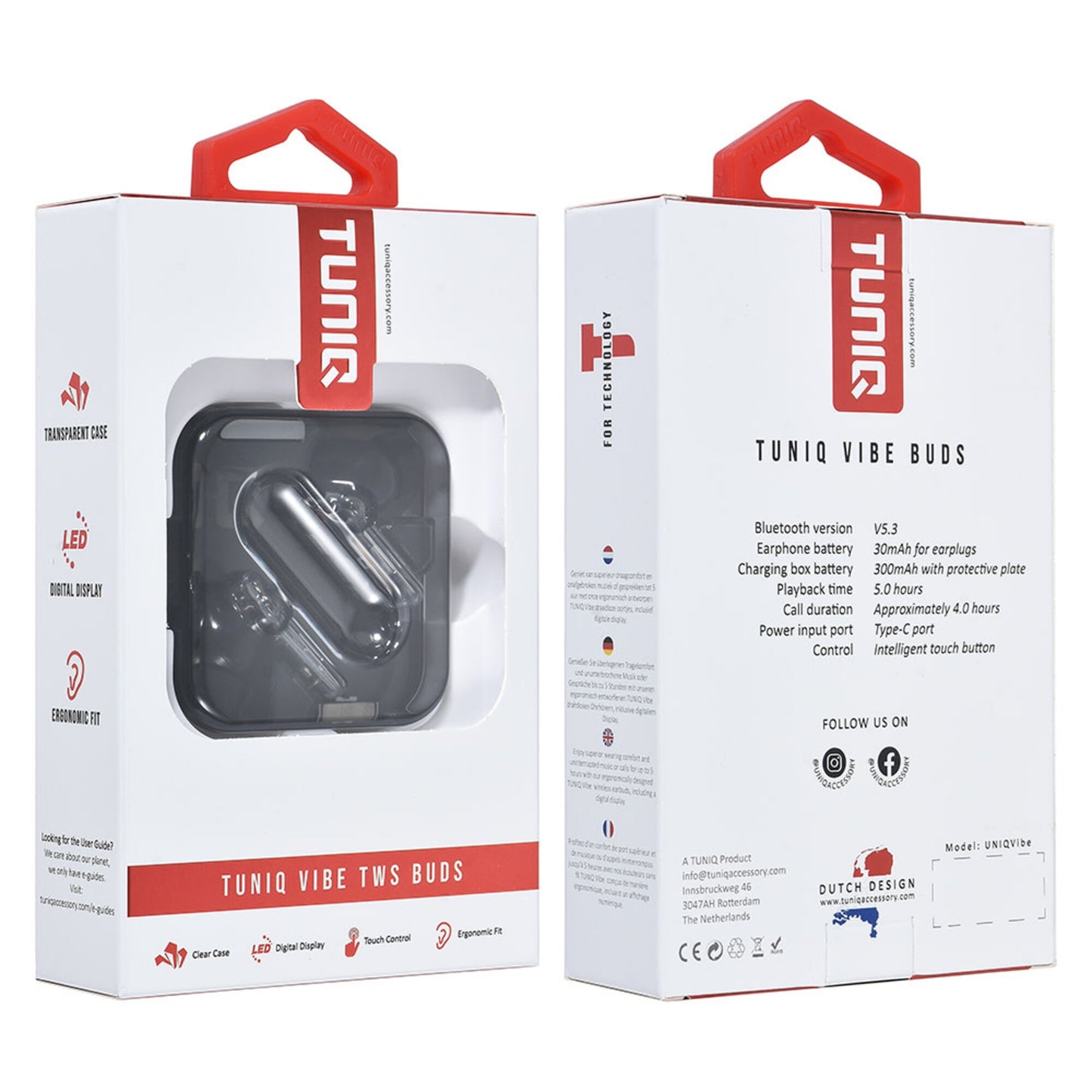 TUNIQ Vibe Wireless Oordopje - Roze