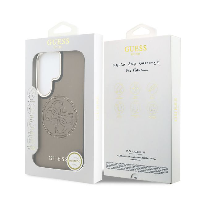 Guess Galaxy S26 Ultra Backcover hoesje - MagSafe - 4G Perforated Logo - Bruin