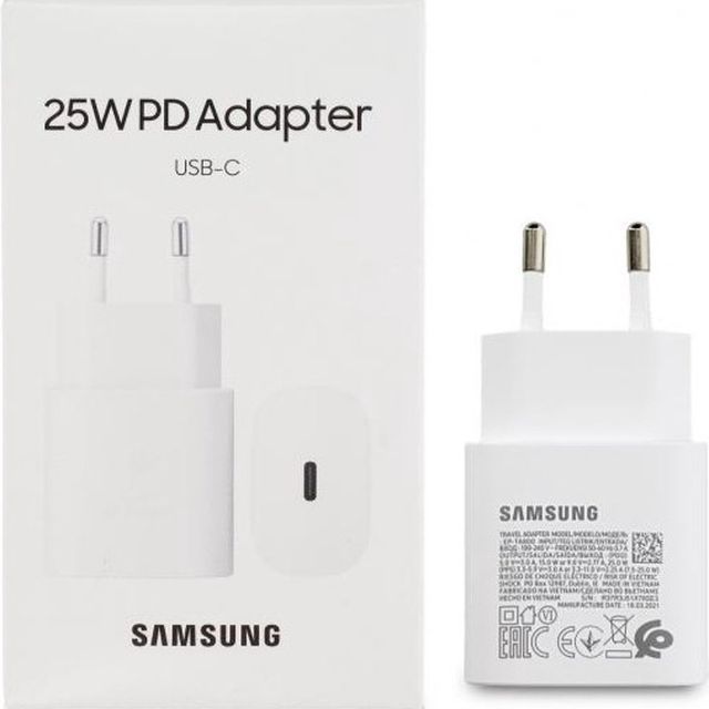 Samsung PD Wall Charger (25W) | EP-TA800 (With Packing) (zwart & wit)
