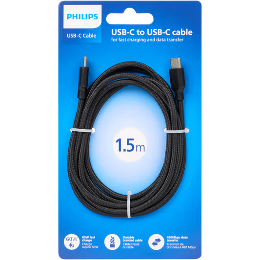 Philips laad- en datakabel USB-C naar USB-C