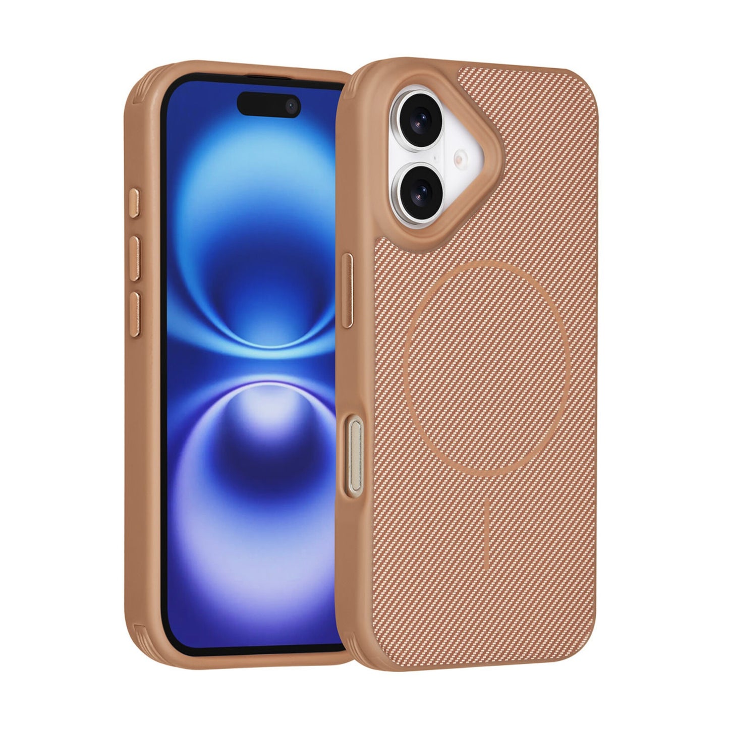iPhone 17 Backcover hoesje - Magsafe - Carbon Fiber - Shockproof - Goud