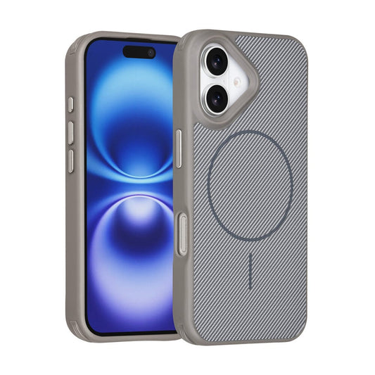 iPhone 17 Backcover hoesje - Magsafe - Carbon Fiber - Shockproof - Grijs