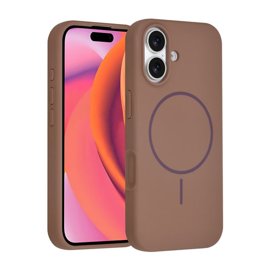 iPhone 17 Backcover hoesje - Magsafe - Full Silicone - Bruin