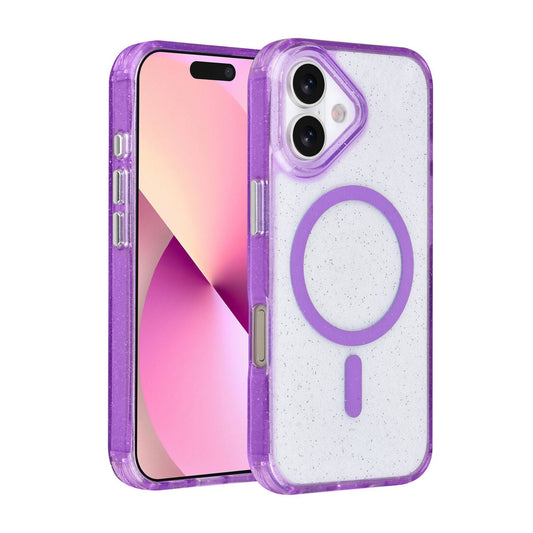 iPhone 17 Backcover hoesje - Magsafe - Glitter - Hanger - Paars
