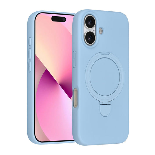 iPhone 17 Backcover hoesje - Magsafe With Ring Stand - Hanger - Tangerine Baby Blue