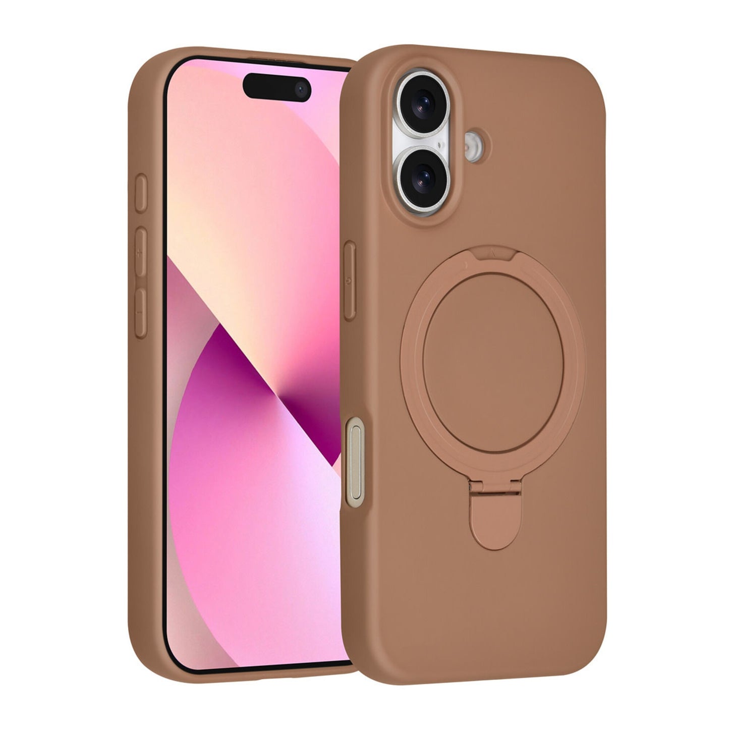 iPhone 17 Backcover hoesje - Magsafe With Ring Stand - Hanger - Tangerine Desert Brown