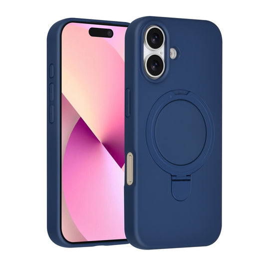 iPhone 17 Backcover hoesje - Magsafe With Ring Stand - Hanger - Tangerine Navy Blue