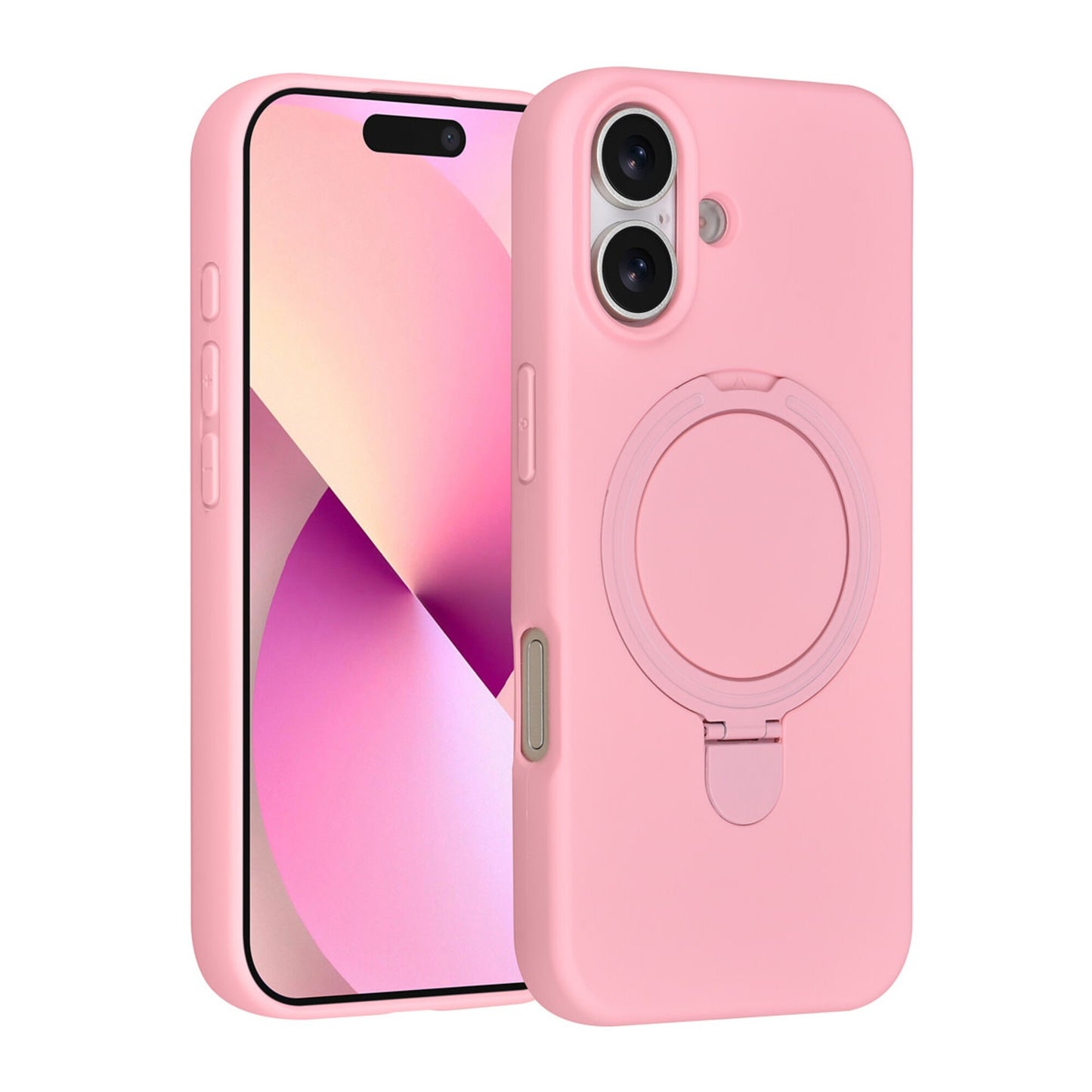 iPhone 17 Backcover hoesje - Magsafe With Ring Stand - Hanger - Tangerine Sakura Pink