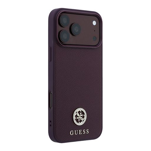 Guess iPhone 18 Pro Max / iPhone 17 Pro Max Hoesje MagSafe - generfd PU - harde behuizing - rond strasslogo Guess
