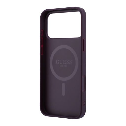 Guess iPhone 18 Pro Max / iPhone 17 Pro Max Hoesje MagSafe - generfd PU - harde behuizing - rond strasslogo Guess