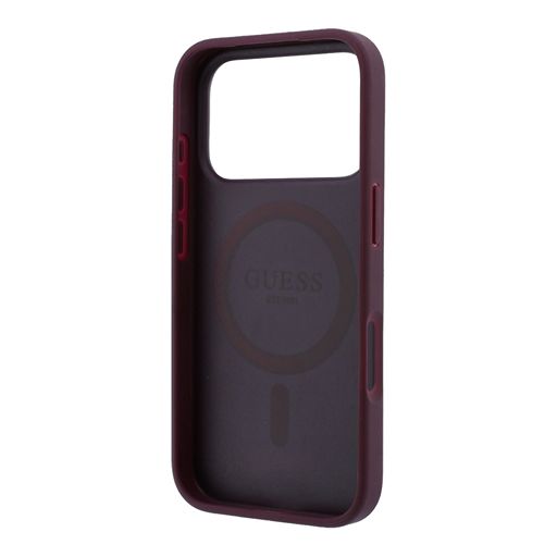 Guess iPhone 18 Pro Max / iPhone 17 Pro Max Hoesje MagSafe - generfd PU - harde behuizing - rond strasslogo Lichtblauw (Copy) Guess