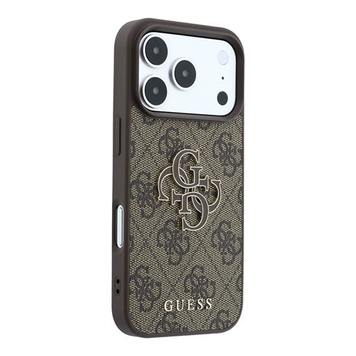 Guess iPhone 18 Pro Max / iPhone 17 Pro Max Hoesje 4G - PU - harde behuizing - groot logo van hars Bruin Guess
