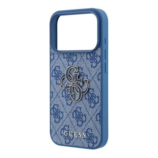 Guess iPhone 18 Pro Max / iPhone 17 Pro Max Hoesje 4G - PU - harde behuizing - groot logo van hars Blauw Guess