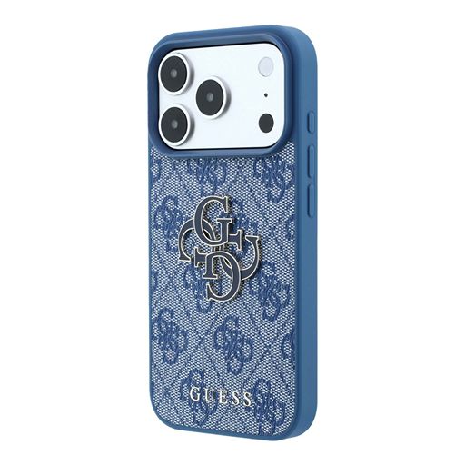 Guess iPhone 18 Pro Max / iPhone 17 Pro Max Hoesje 4G - PU - harde behuizing - groot logo van hars Blauw Guess
