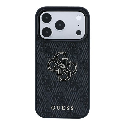 Guess iPhone 18 Pro Max / iPhone 17 Pro Max Hoesje 4G - PU - harde behuizing - groot logo van hars Zwart Guess