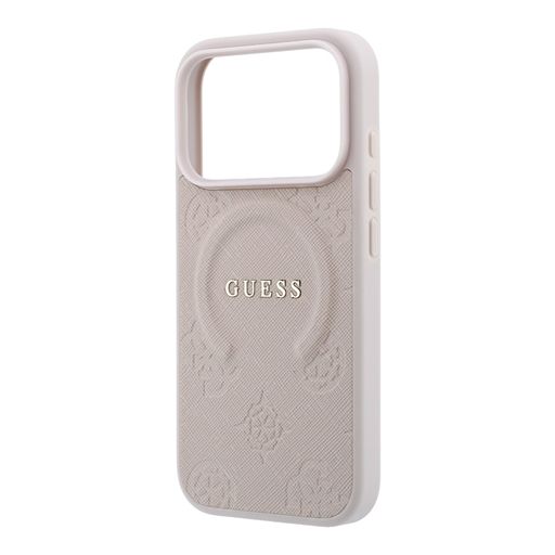 Guess iPhone 18 Pro Max / iPhone 17 Pro Max Hoesje MagSafe - Saffiano - harde behuizing - Peony - ringstandaard Roze Guess