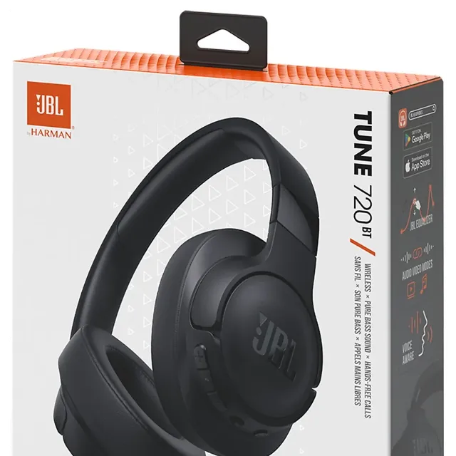JBL Tune 720BT Wireless On-Ear Headphones - Zwart