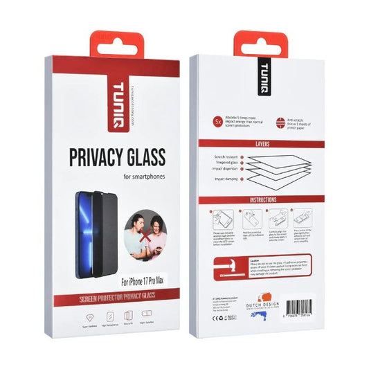 iPhone 17 Pro Max Screenprotector - Privacy Glass - Zwart