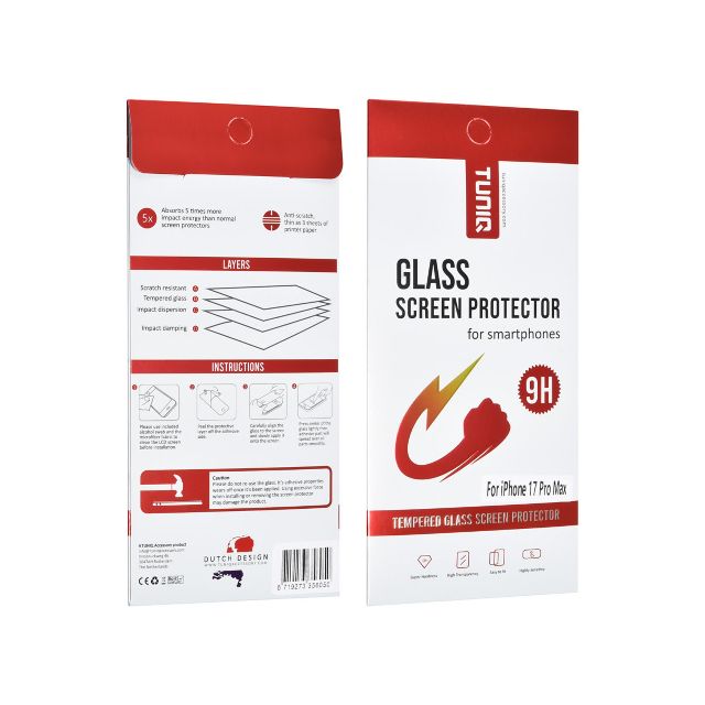 iPhone 17 Pro Max Screenprotector - Tempered Glass - Transparant