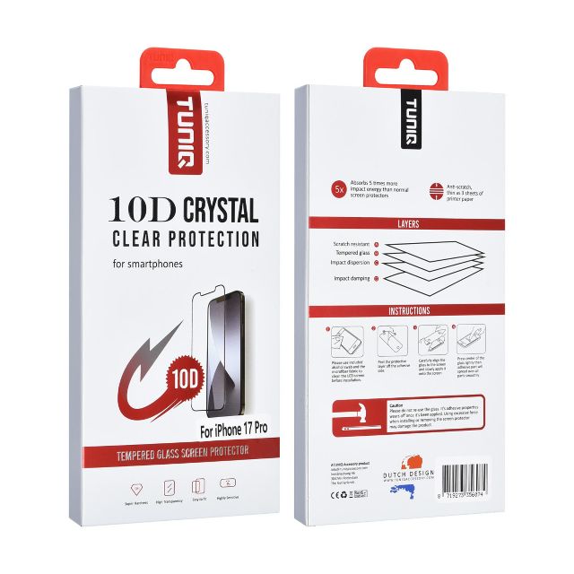 iPhone 17 Pro Screenprotector - Full coverage Screenprotector - Zwarte Rand