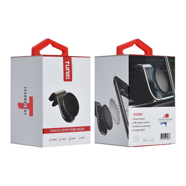 TUNIQ Telefoonhouder auto magnectic airvent - Zwart
