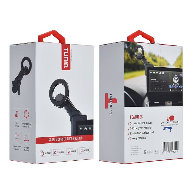 TUNIQ Telefoonhouder auto screen corners - Zwart