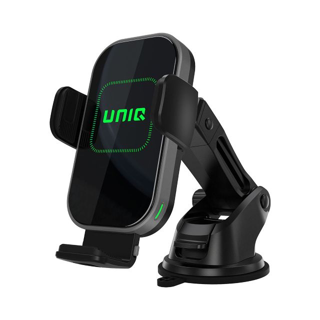 UNIQ Accessory 2 in 1 telefoonhouder en draadloze oplader voor de auto - ventilatierooster - zwart