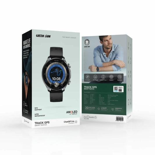 Green Lion Track GPS Smart Watch - Zwart
