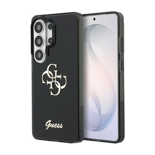 Guess Galaxy S26 Ultra Backcover hoesje - MagSafe - 4G Script Metal Logo - Black Edge - Zwart