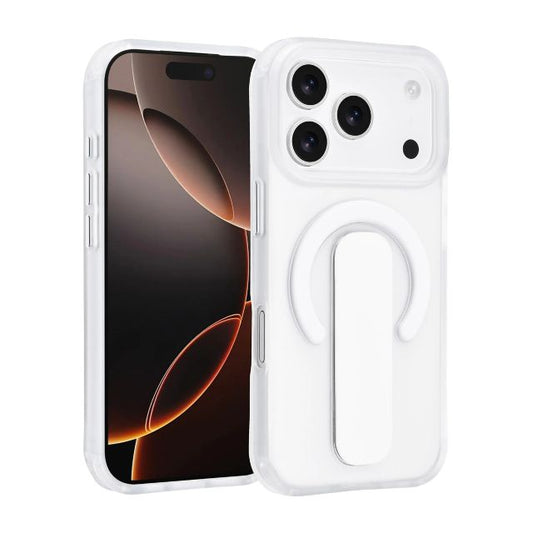 iPhone 17 Pro Backcover hoesje - Built-in Ring Stand - Antishock - Zilver