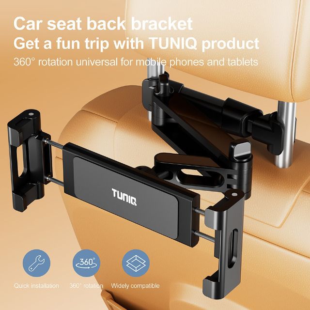 TUNIQ Verstelbare Auto Hoofdsteun Houder voor Telefoon & Tablet