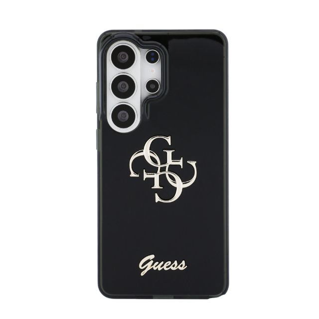 Guess Galaxy S26 Ultra Backcover hoesje - MagSafe - 4G Script Metal Logo - Black Edge - Zwart