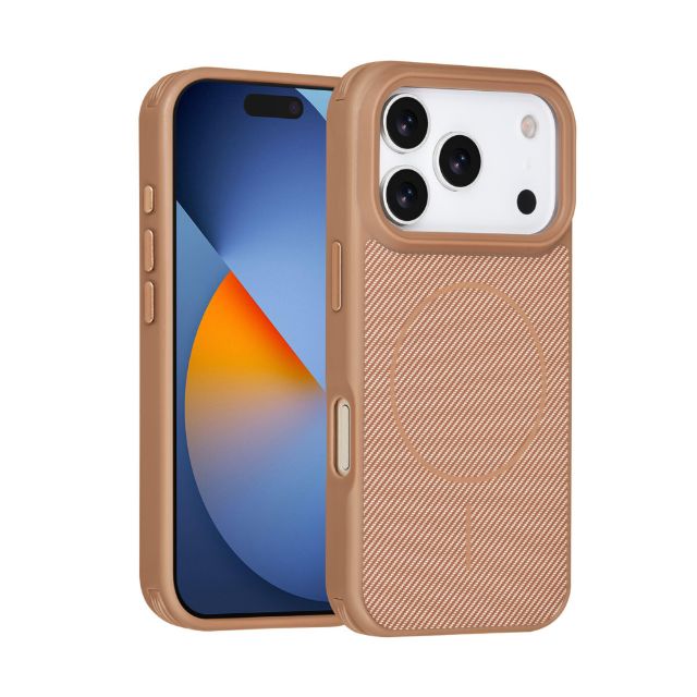 iPhone 17 Pro Backcover hoesje - Magsafe - Carbon Fiber - Shockproof - Zwart