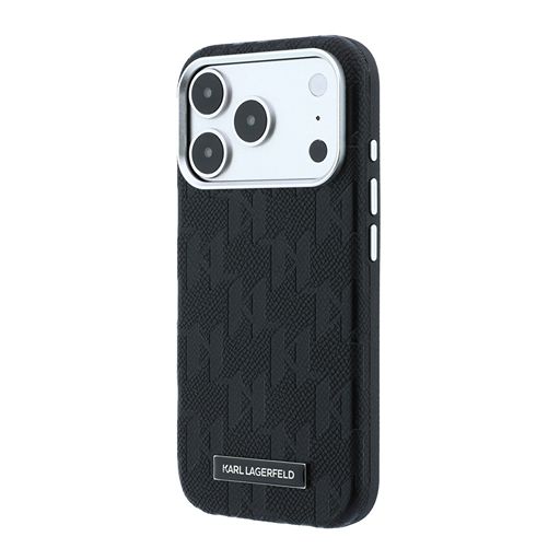 Karl Lagerfeld iPhone 18 Pro Backcover hoesje - HC Magsafe SW Smooth PU Ikonik Sketch - Zwart Karl Lagerfeld