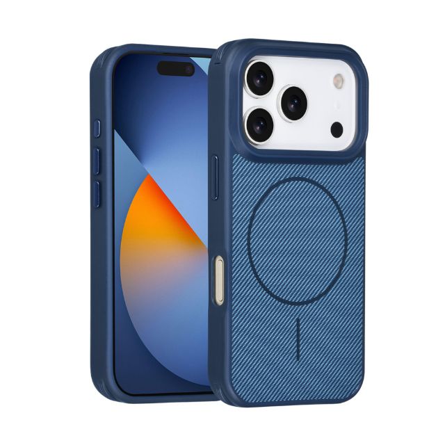 iPhone 17 Pro Backcover hoesje - Magsafe - Carbon Fiber - Shockproof - Zwart