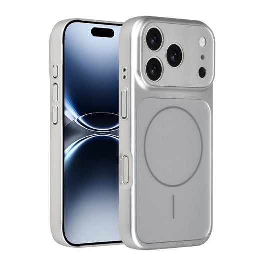 AG Matte Glass iPhone 17 Pro Backcover hoesje - Magsafe full protection cover - Zilver