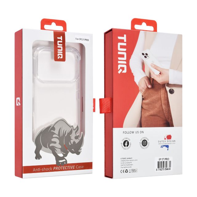 TUNIQ iPhone 17 Pro Backcover hoesje - Transparant