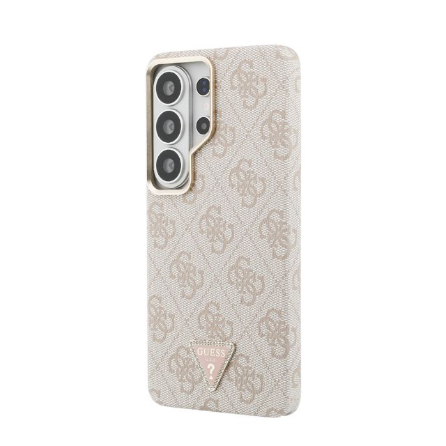 Guess Galaxy S26 Ultra Backcover hoesje - MagSafe - 4G Script Metal Logo - Gold Edge - Roze