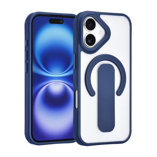 iPhone 17 Backcover hoesje - Built-in Ring Stand - Antishock - Blauw