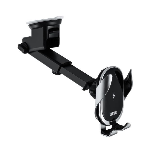 UNIQ Accessory 3-in-1 draadloze Telefoonhouder en oplader voor in de auto - Zwart