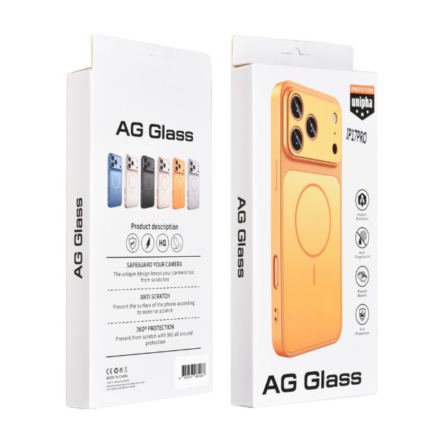AG Matte Glass iPhone 17 Pro Backcover hoesje - Magsafe full protection cover - Oranje