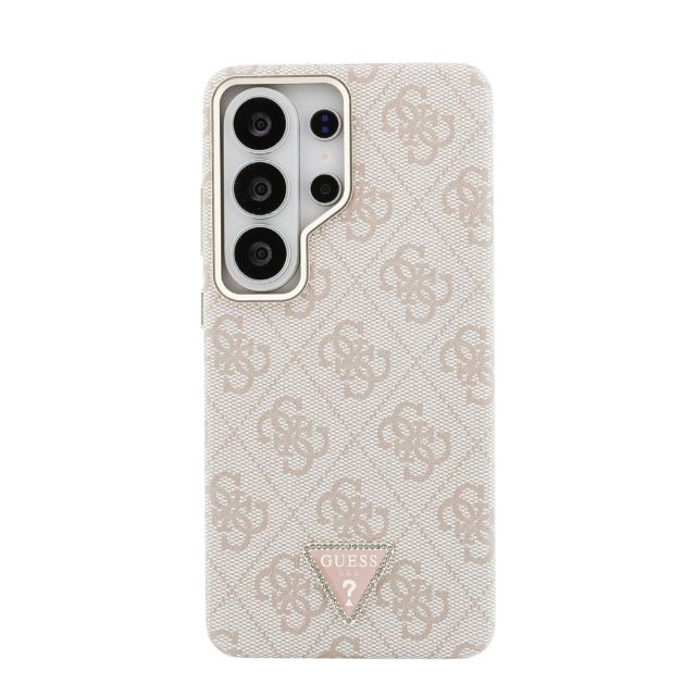 Guess Galaxy S26 Ultra Backcover hoesje - MagSafe - 4G Script Metal Logo - Gold Edge - Roze