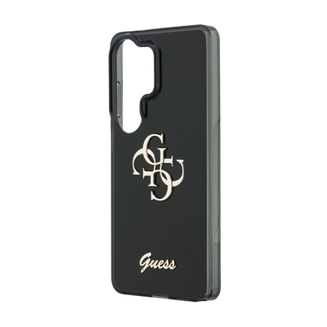 Guess Galaxy S26 Ultra Backcover hoesje - MagSafe - 4G Script Metal Logo - Black Edge - Zwart