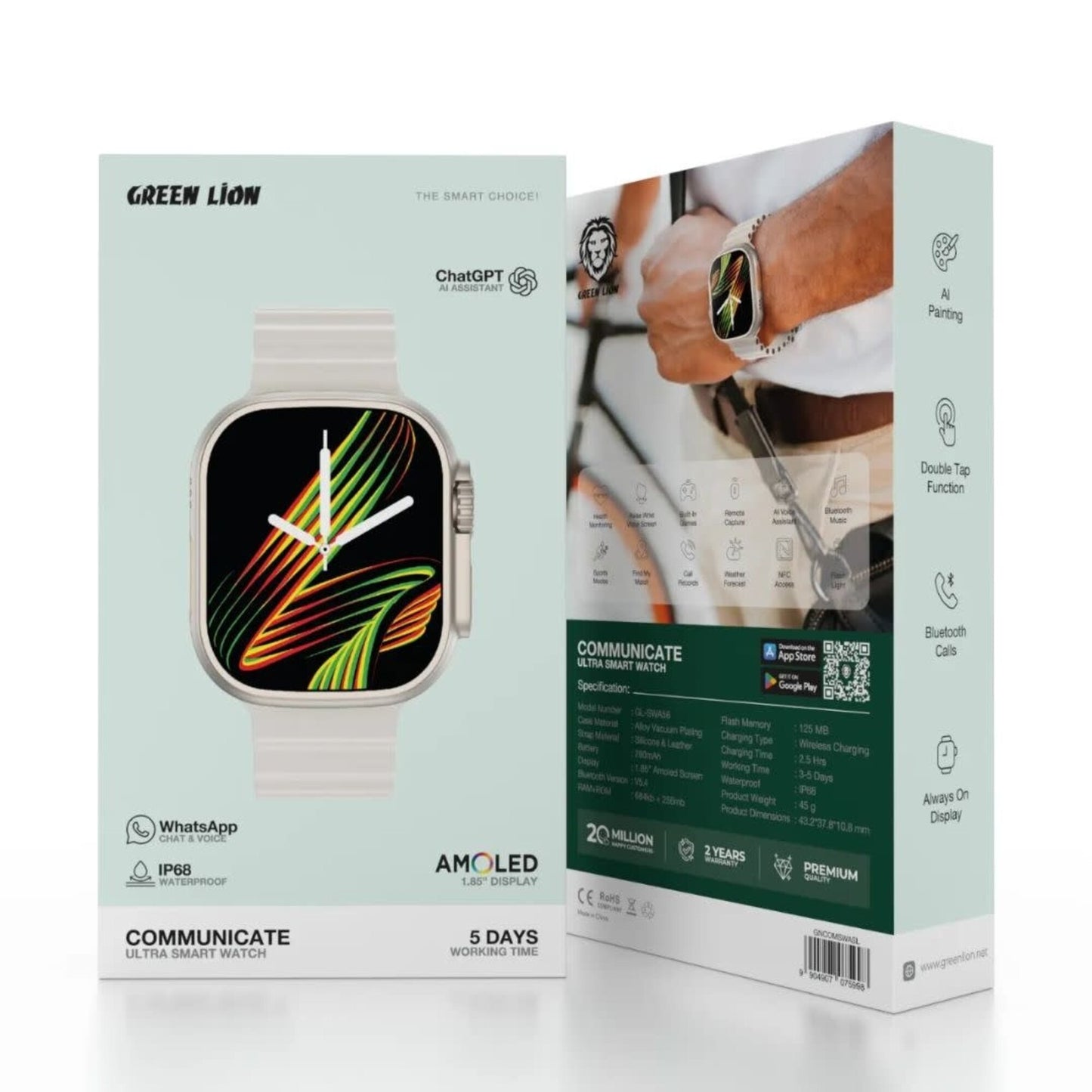 Green Lion Communicate Ultra Smart Watch - Zilver