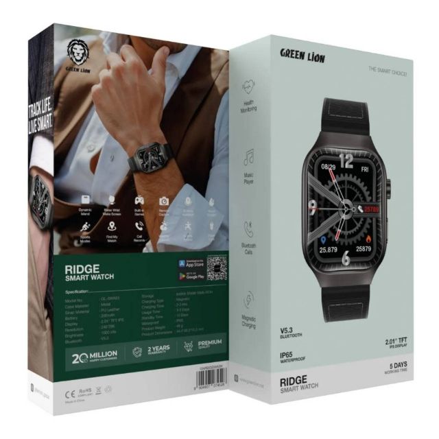 Green Lion Ridge Smart Watch - Zwart