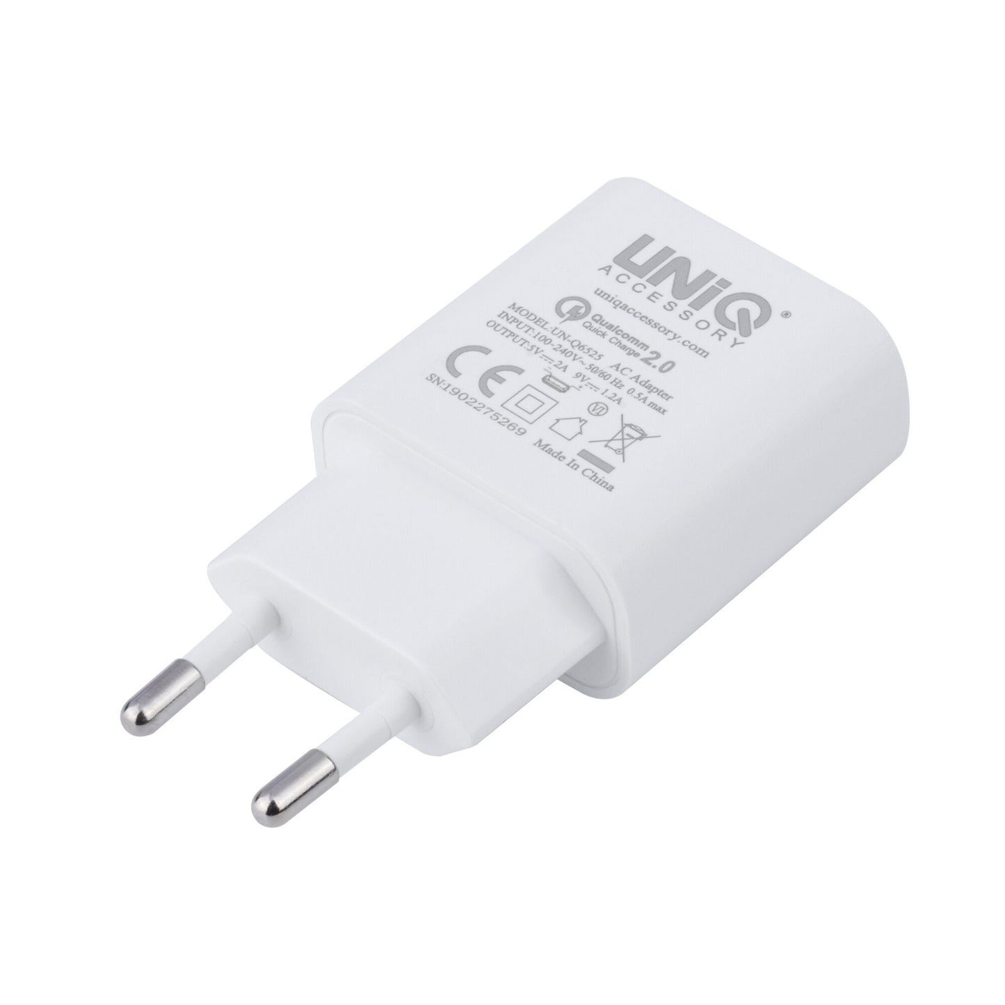 UNIQ Accessory Qualcomm 2.0 Quick travel charger - Micro USB Wit (CE)